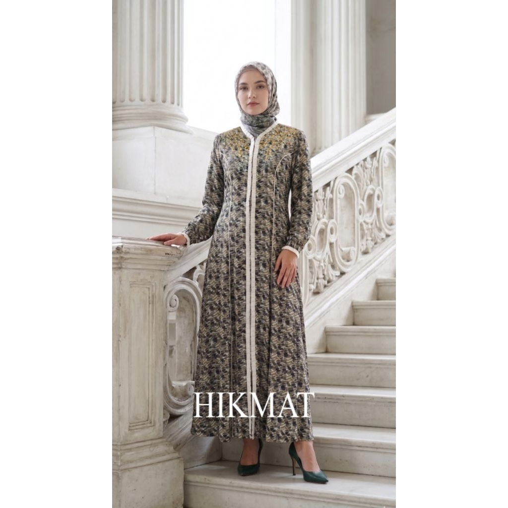 Hikmat Original Fashion A2611 - Abaya Hikmat  - Noerbutikmuslim - Gamis lebaran - Gamis Mewah - Gami