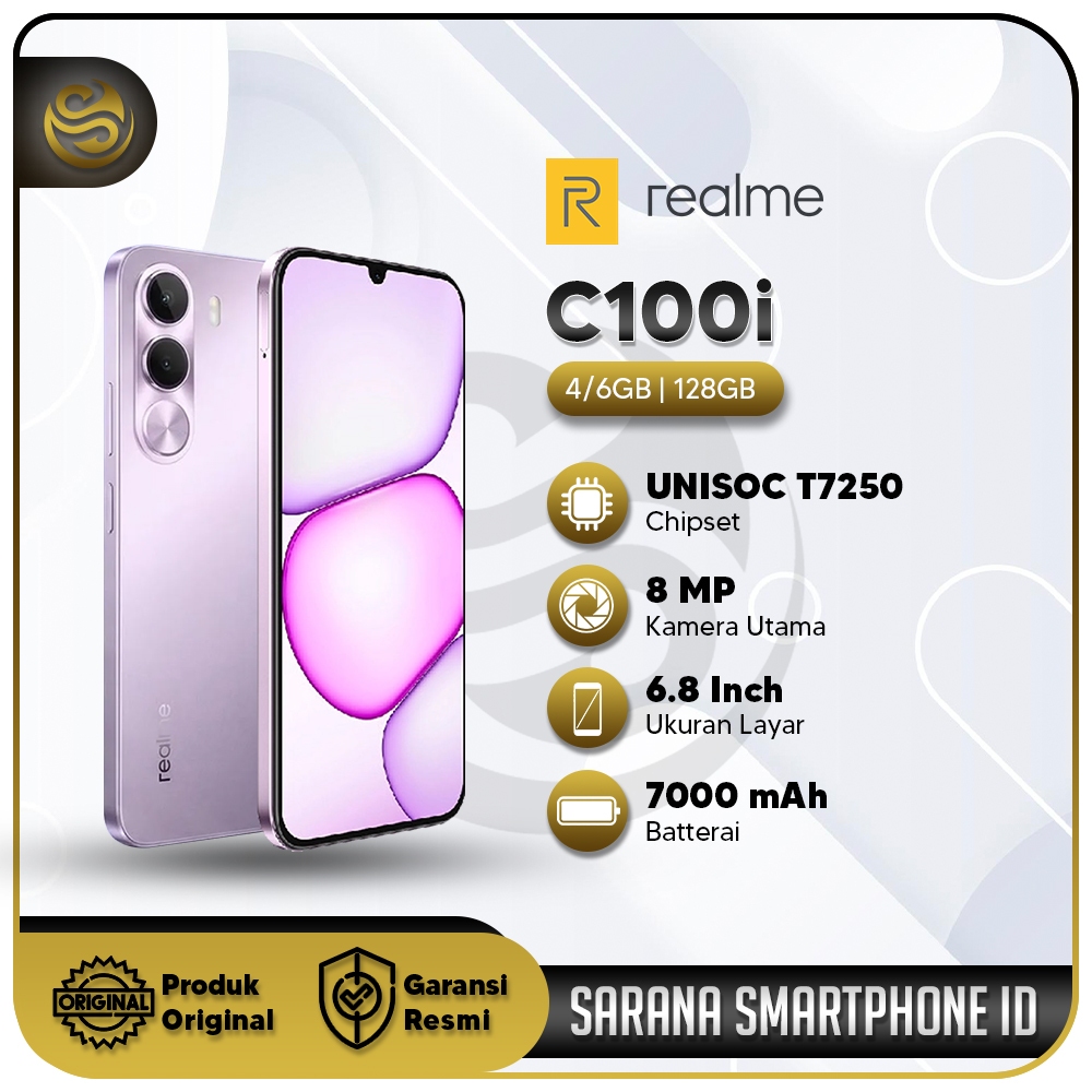 Realme C100i RAM Besar Baterai Awet Kamera HD HP Android Murah Terbaru Gaming Ringan