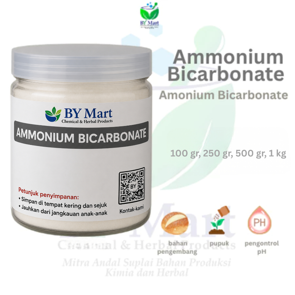 BY KIMIA & HERBAL - Ammonium Bicarbonate / Amonium Bicarbonate / Amoniak Kue Amoniak kue (NH4)HCO3