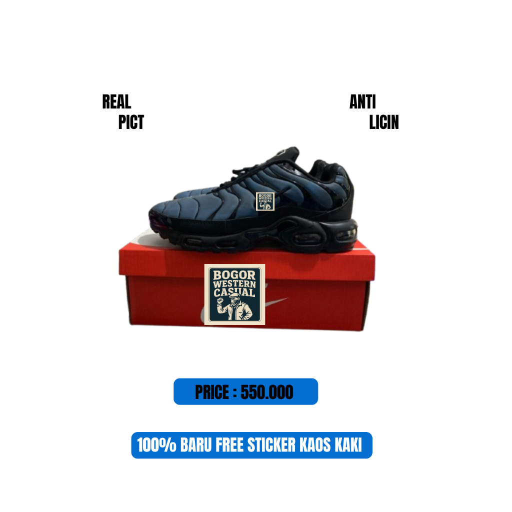 SNEAKERS NIKE TN BUNGLON BLUE 100% baru