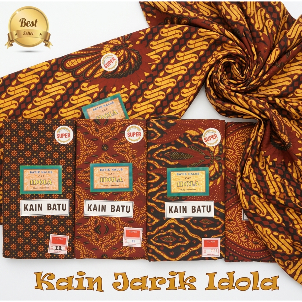 Kain Jarik Batik IDOLA Kain Batu Tapih Kain Panjang Jawa Jarik Batik Sogan Putihan Warna