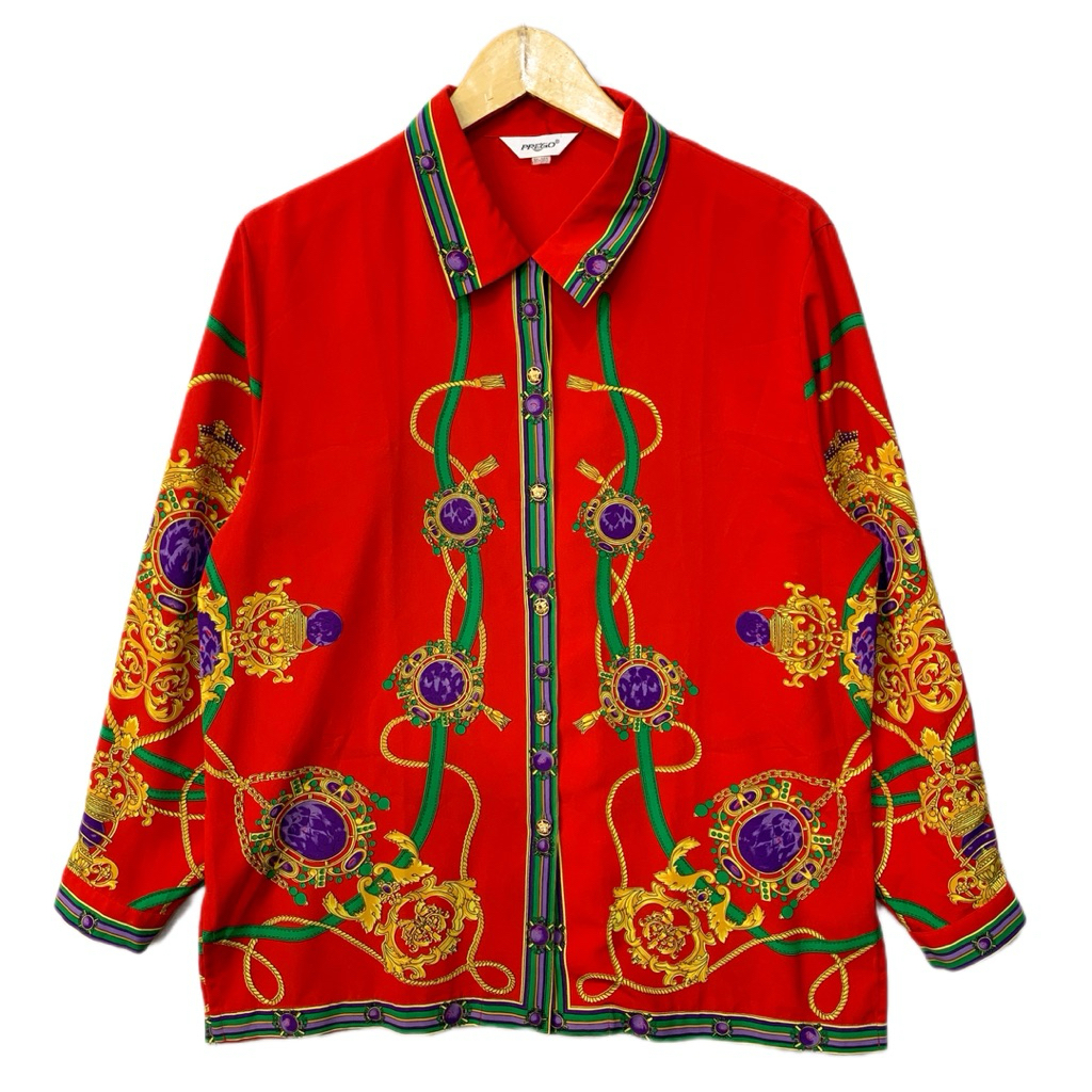 kode A1241 Size L lokal Kemeja vintage kemeja mewah kemeja sultan kemeja silk kemeja polyster kemeja