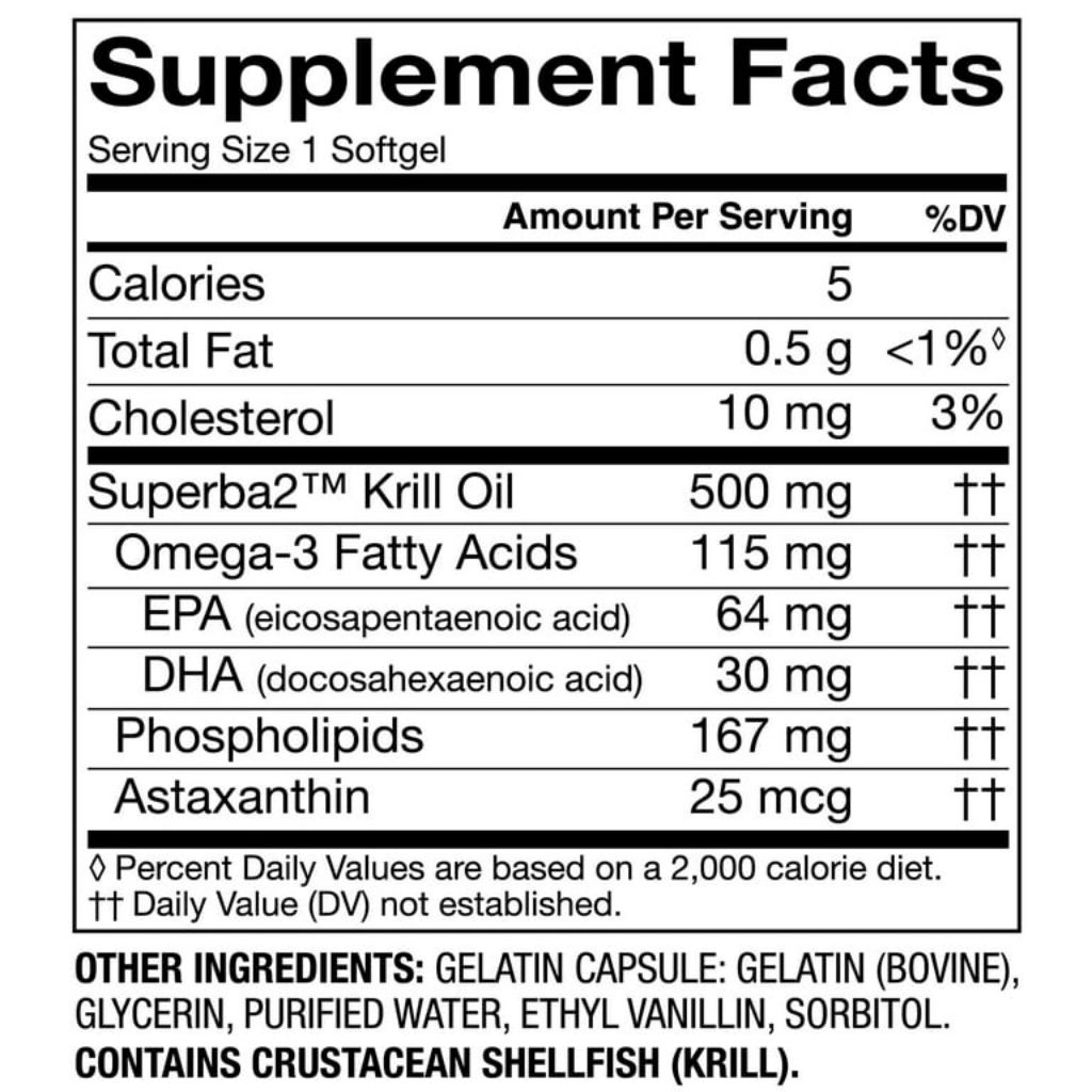 Equate Extra Strength Krill Oil Dietary Supplement, 500 mg, 45 Count, Compare to MegaRed Extra