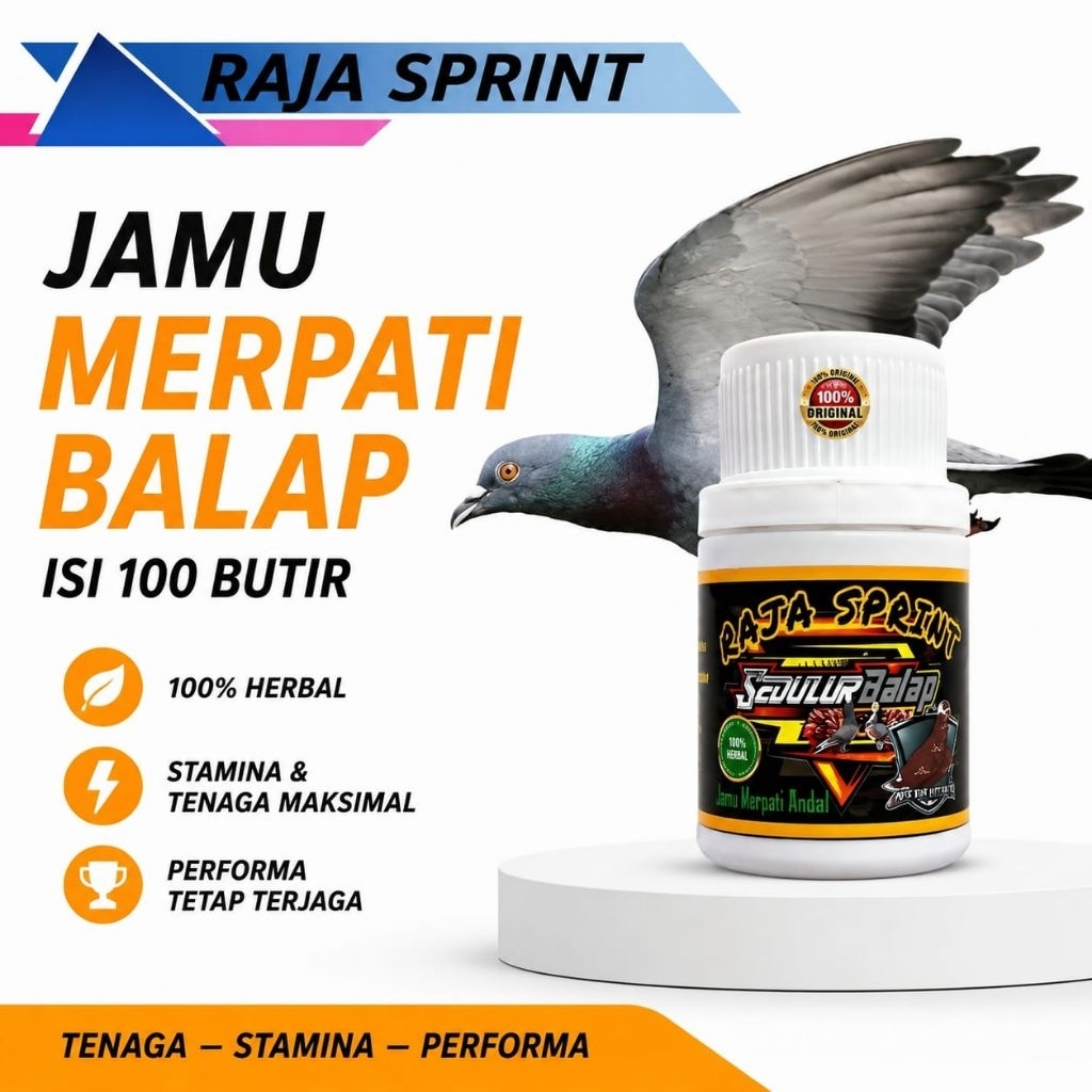 Jamu Merpati Balap Power Sprint isi 100 Pil tambahan tenaga dan kecepatan cocok untuk balapan burung