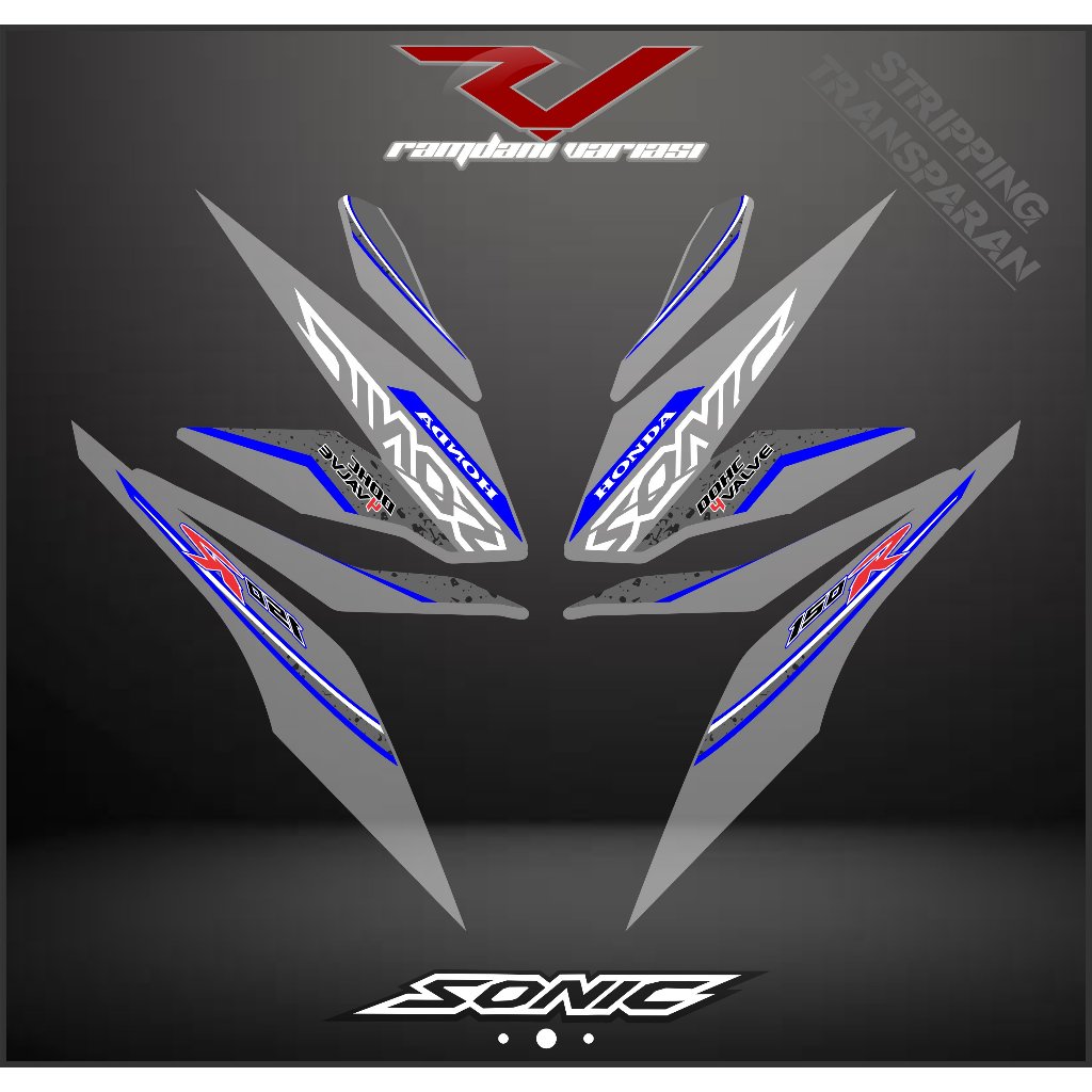 STRIPING SONIC 150R TRANSPARAN/STIKER VARIASI SONIC 150R MTF ARAI KEREN