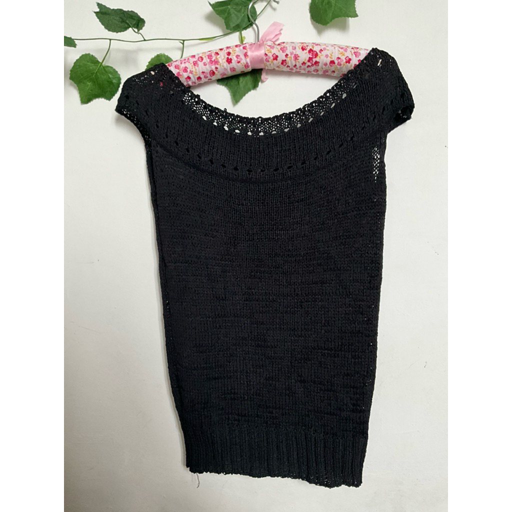top off shoulder rajut, alt, grunge, y2k