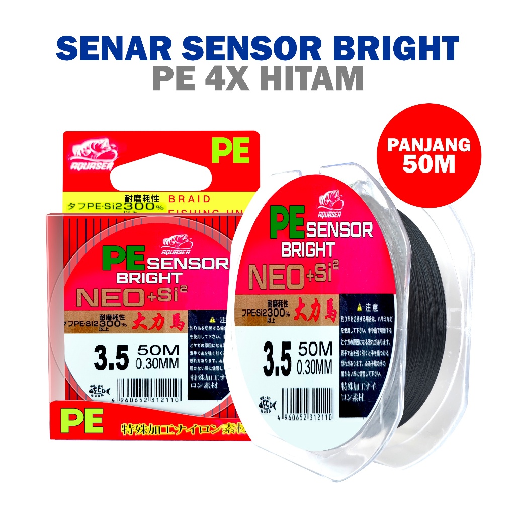 Fishing Urban Tali Pancing PE Sensor Bright Hitam NEO+Jepang Senar Pancing 50m Super Kuat benang PE 