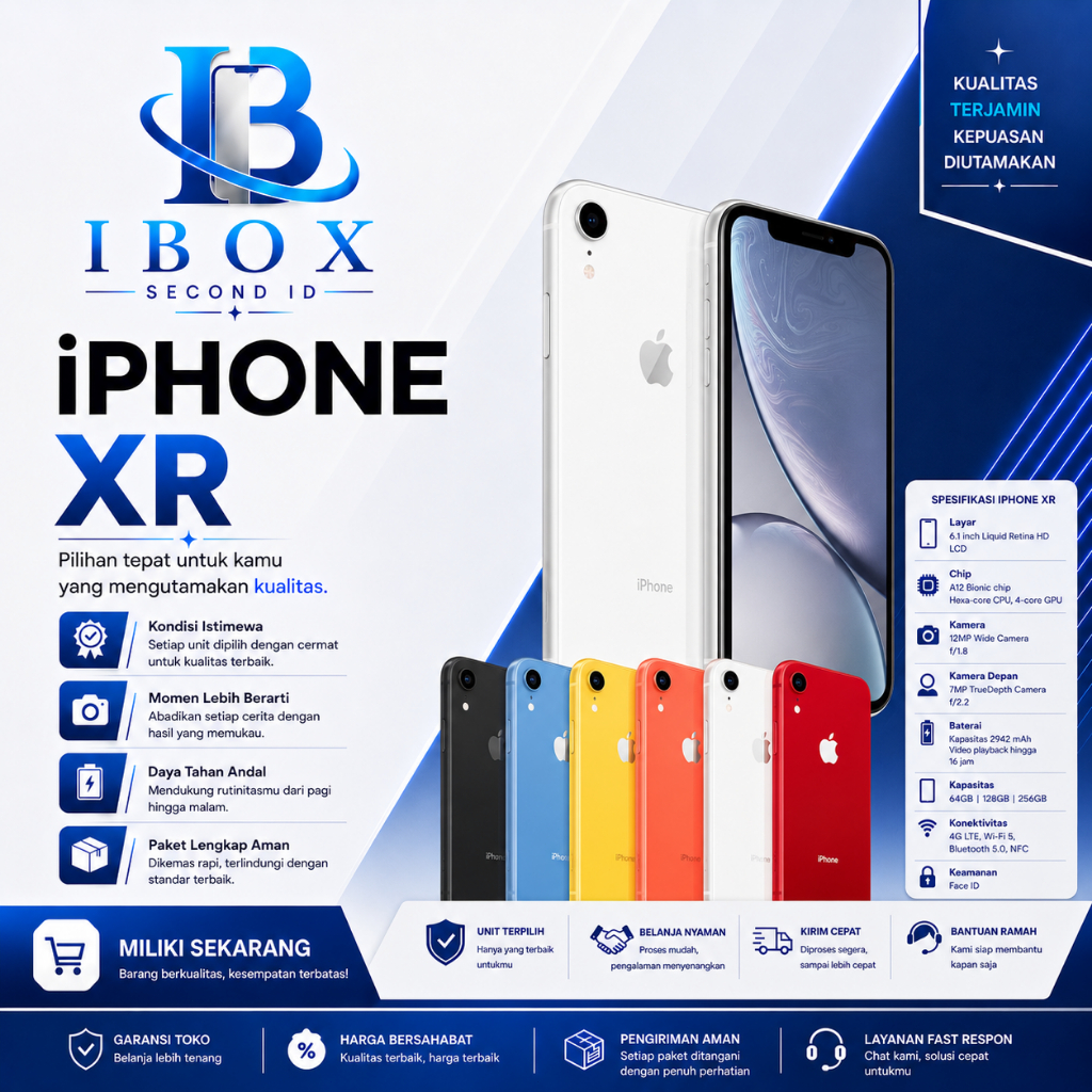 Iphone XR 128GB, 64GB Second Ori Apple, Like New ALLSIM, Fullset