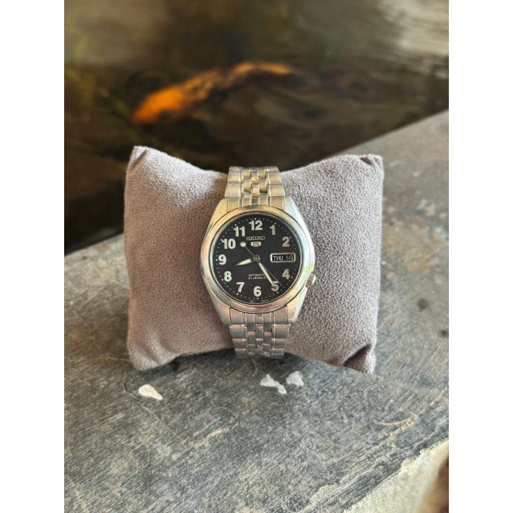 Seiko 5 Black Military 7s26 Jam Tangan Pria Bekas Original