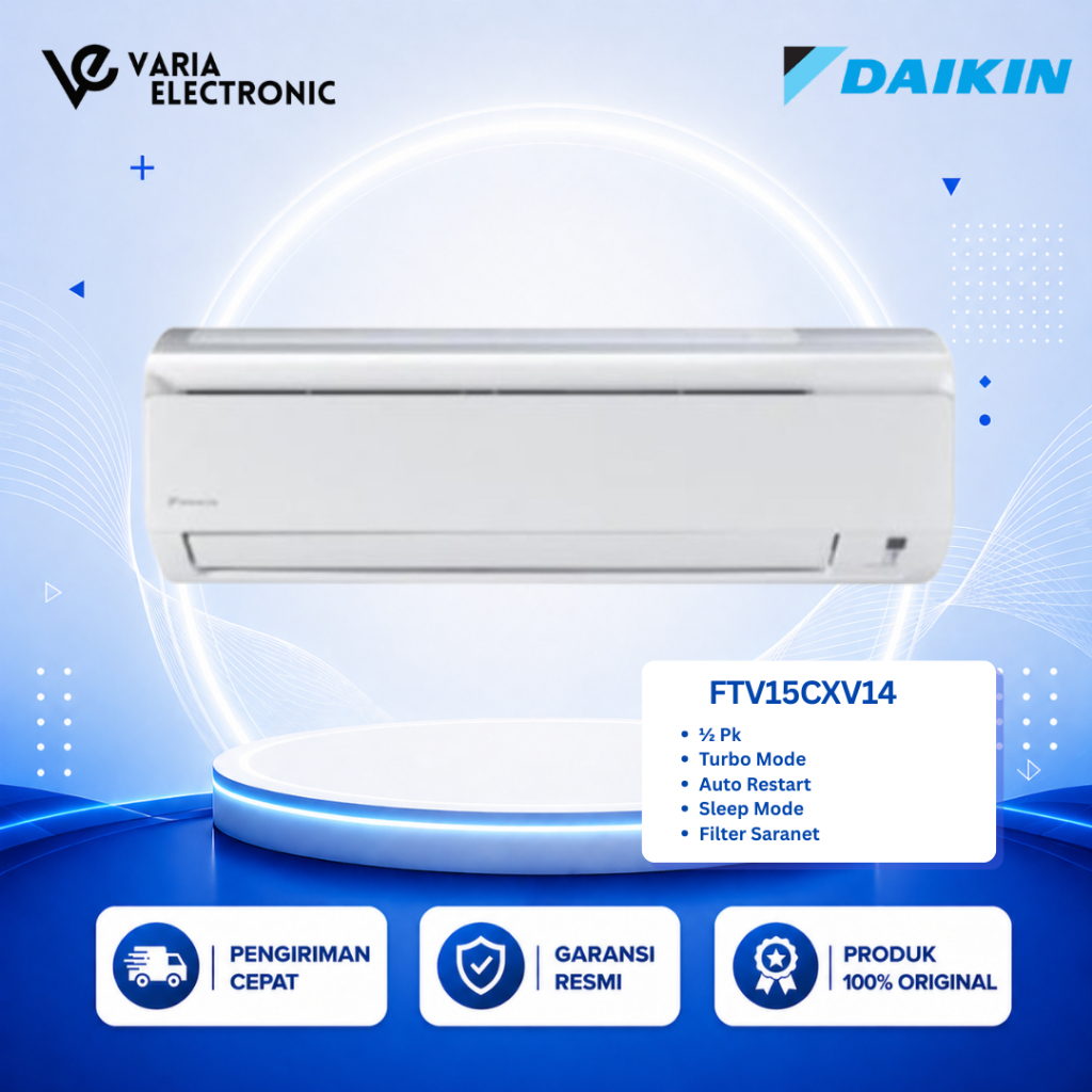 DAIKIN FTV15CXV 1/2 PK (0,5 PK) AC Deluxe Standard Made In Malaysia
