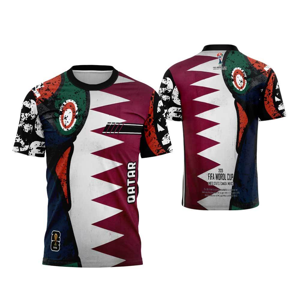 Jersey Qatar - Baju Kaos Jersey Qatar Piala Dunia 2026 Fullprint