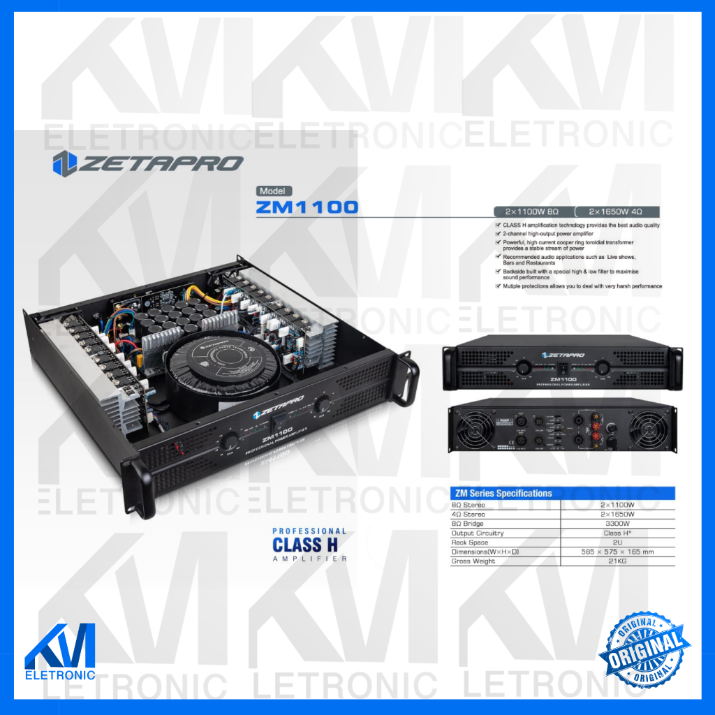 POWER AMPLIFIER ZETAPRO ZM1100 / Power Ampli Zetapro ZM 1100 / Zetapro Original