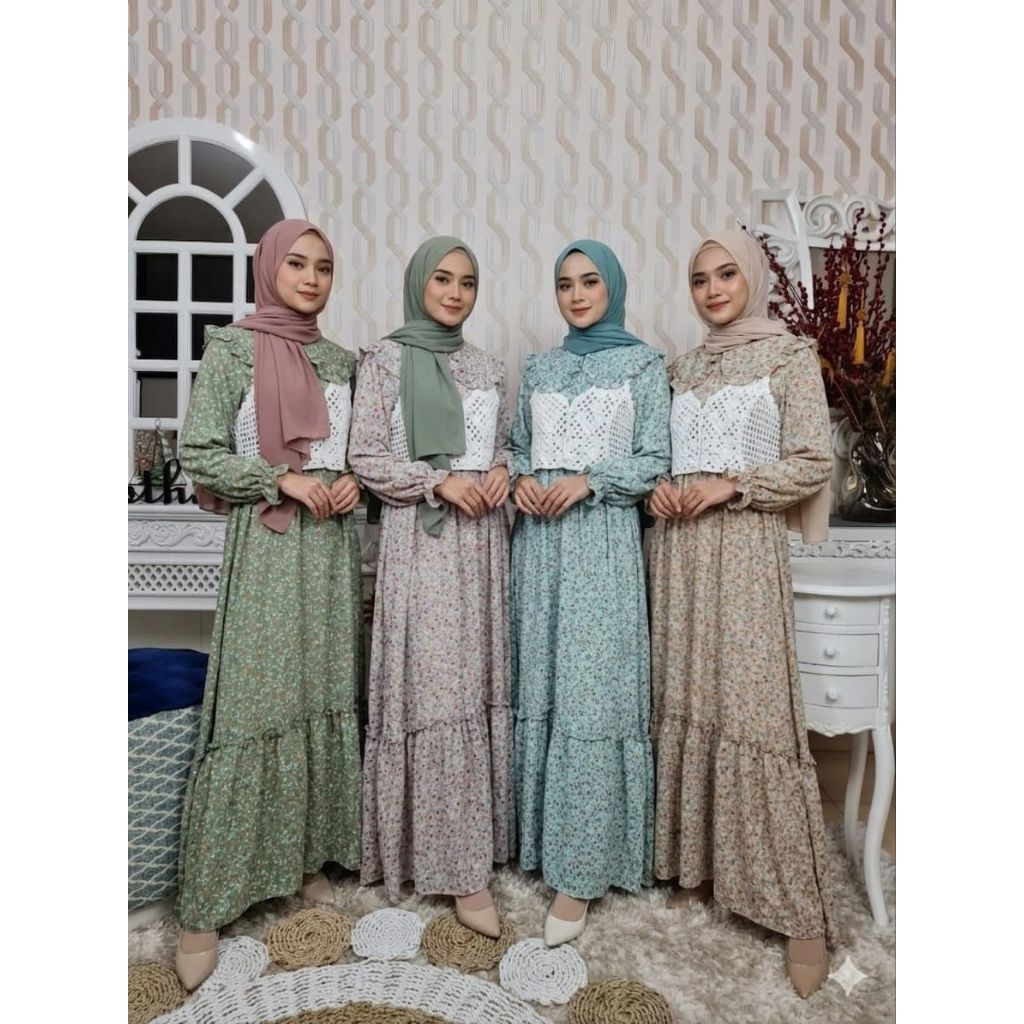 Gamis Maxi Vintage Vest Rajut BKK Import 899-C (2in1)