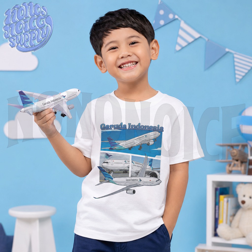 Kaos Baju Anak anak Pesawat Garuda Indonesia / Atasan Kaos Anak Garuda Indonesia Airlines