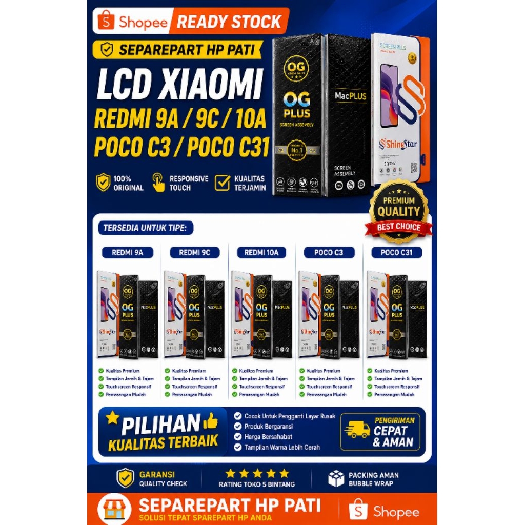LCD TOUCHSCREEN REDMI 9A ORIGINAL FULLSET