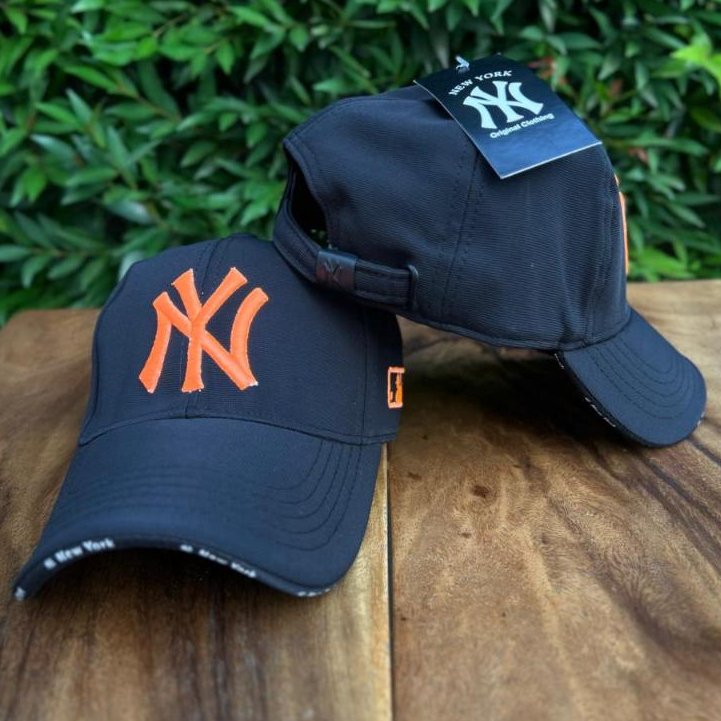 TOPI NY Newyork BLACK ORANGE / NY Cap Mini font / Topi baseball casual - Oritopi