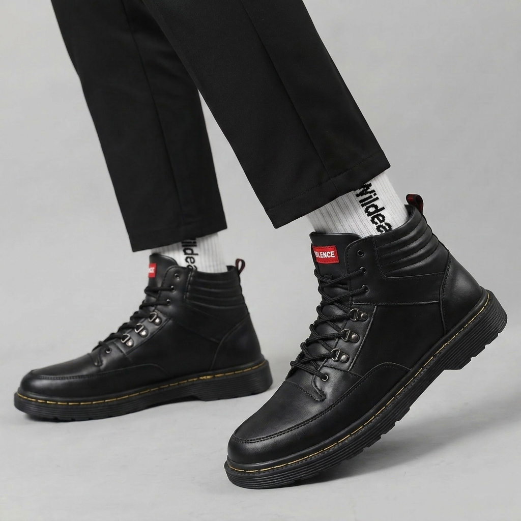 Sepatu Pantofel Boots Hitam Docmart Pria