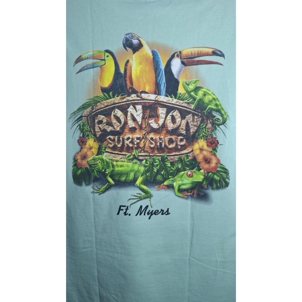 Kaos Surfing Ron Jon warna hijau lime