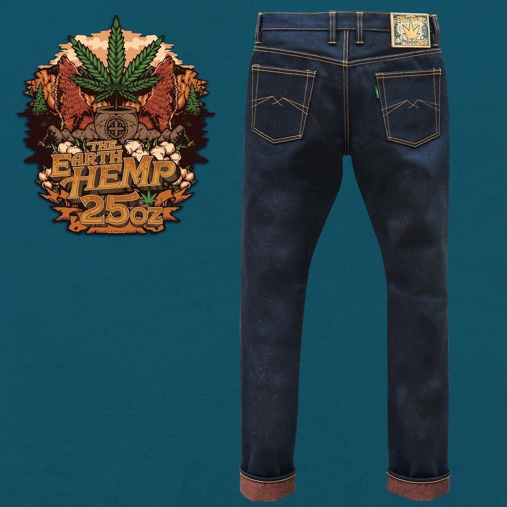 Celana Denim “The Earth Hemp” 25oz Unsanforized Deep Indigo x Brown Hemp Blend Denim