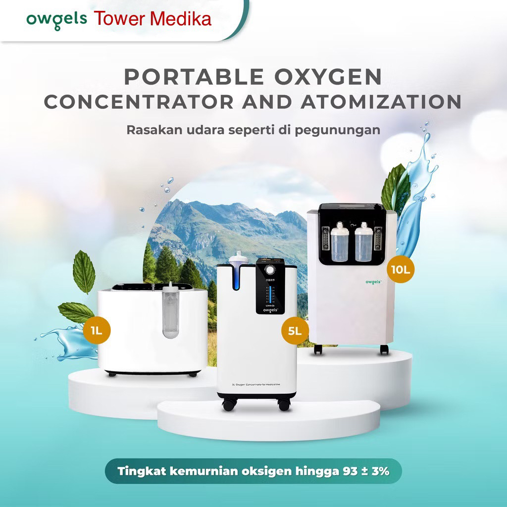 Owgels 10 LPM - 5 LPM Oxygen Concentrator Medical Pengganti Tabung Oksigen