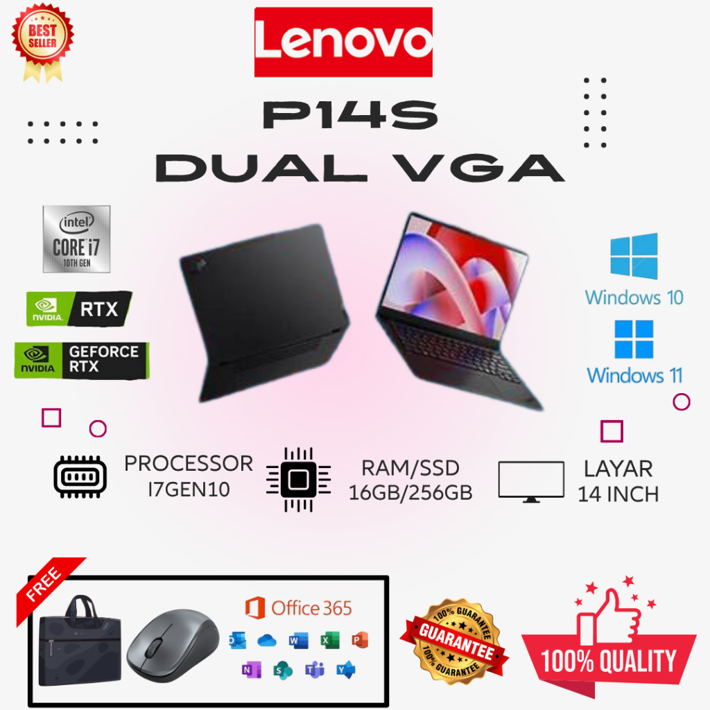 Readyy laptop gaming lenovo thinkpad P14s core i7gen10 DUall VGA INTEL UHD Graphic+ nvidia Quadro p5