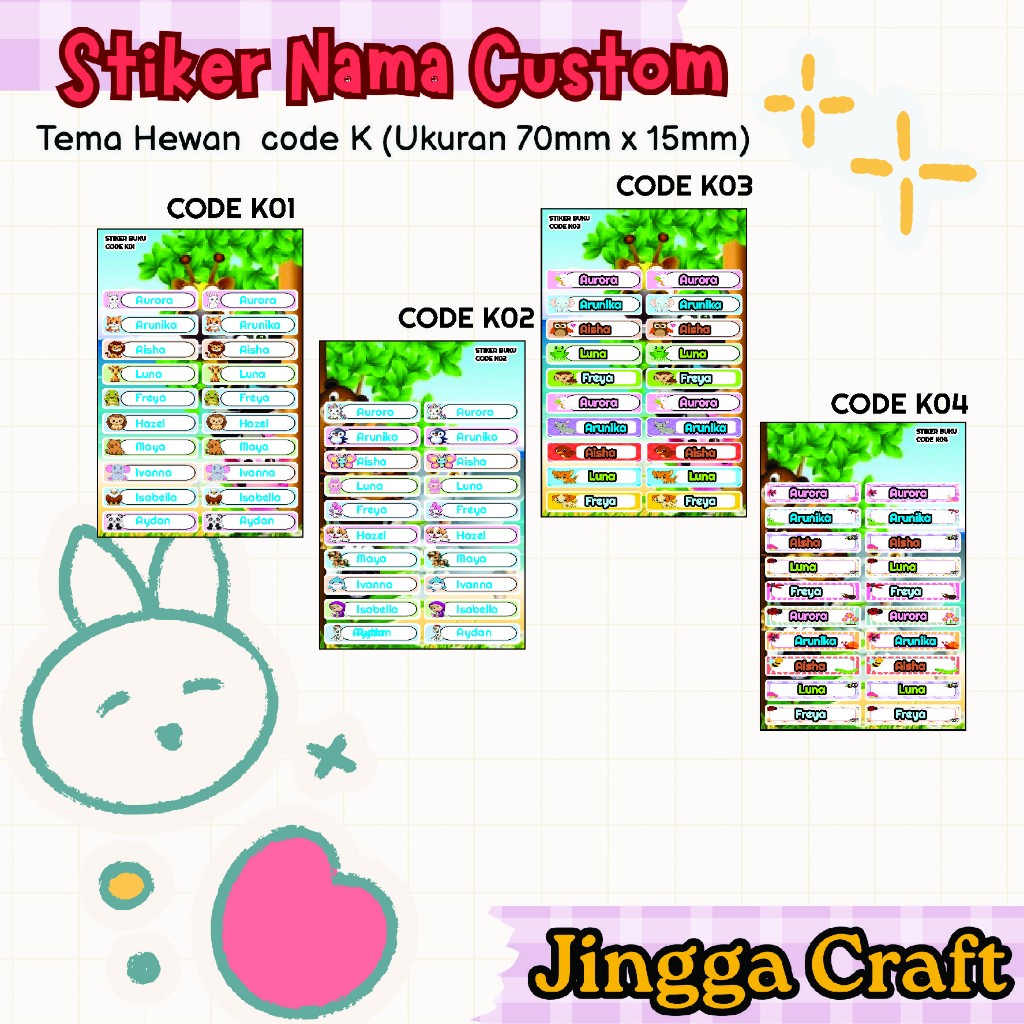 Stiker Label Nama Buku | Stiker Label Nama Buku Pelajaran | Stiker Nama Custom Anak Waterproof | Lab