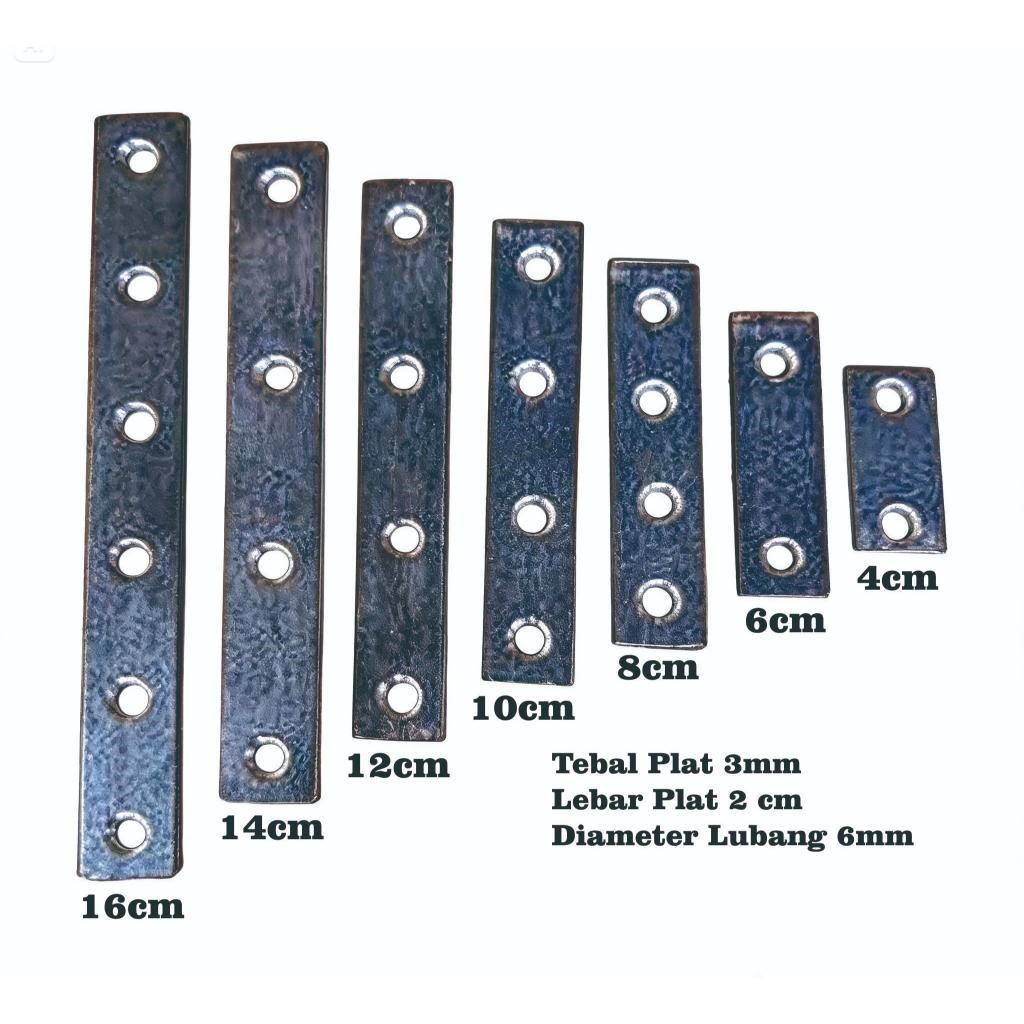 Plat Besi Lurus Lubang, plat Tebal 3mm Serbaguna - Tahan Lama