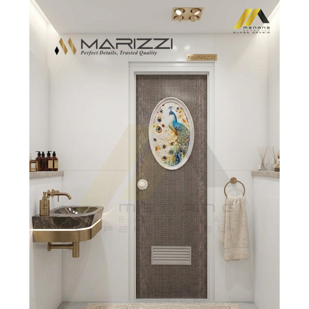 Pintu kamar mandi PVC Marizzi Oval Orions - Pintu Kamar Mandi Kaca Cermin