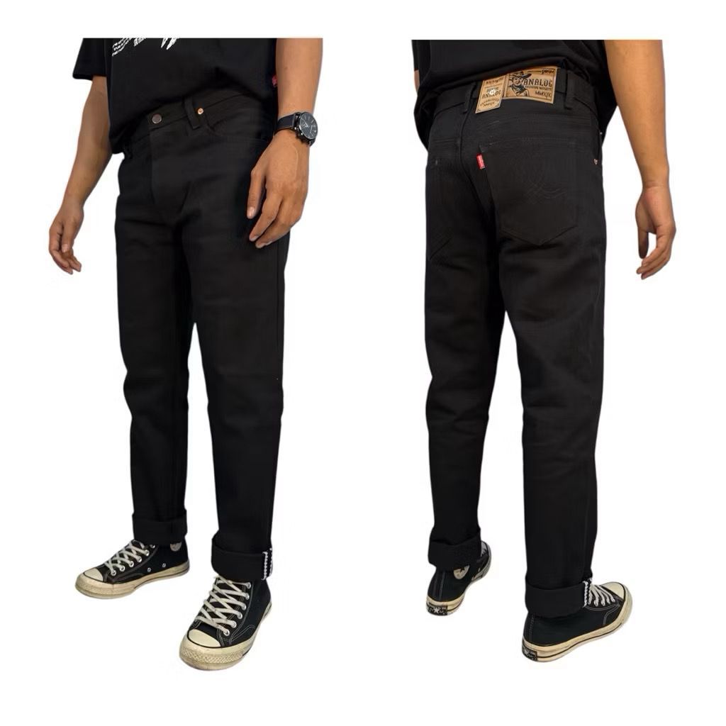 DENIM ANALOG FULL BLACK/DENIM SELVEDGE ANALOG/SELVEDGE DENIM ACCENT 15OZ/JEANS DENIM DENIM SELVEDGE/