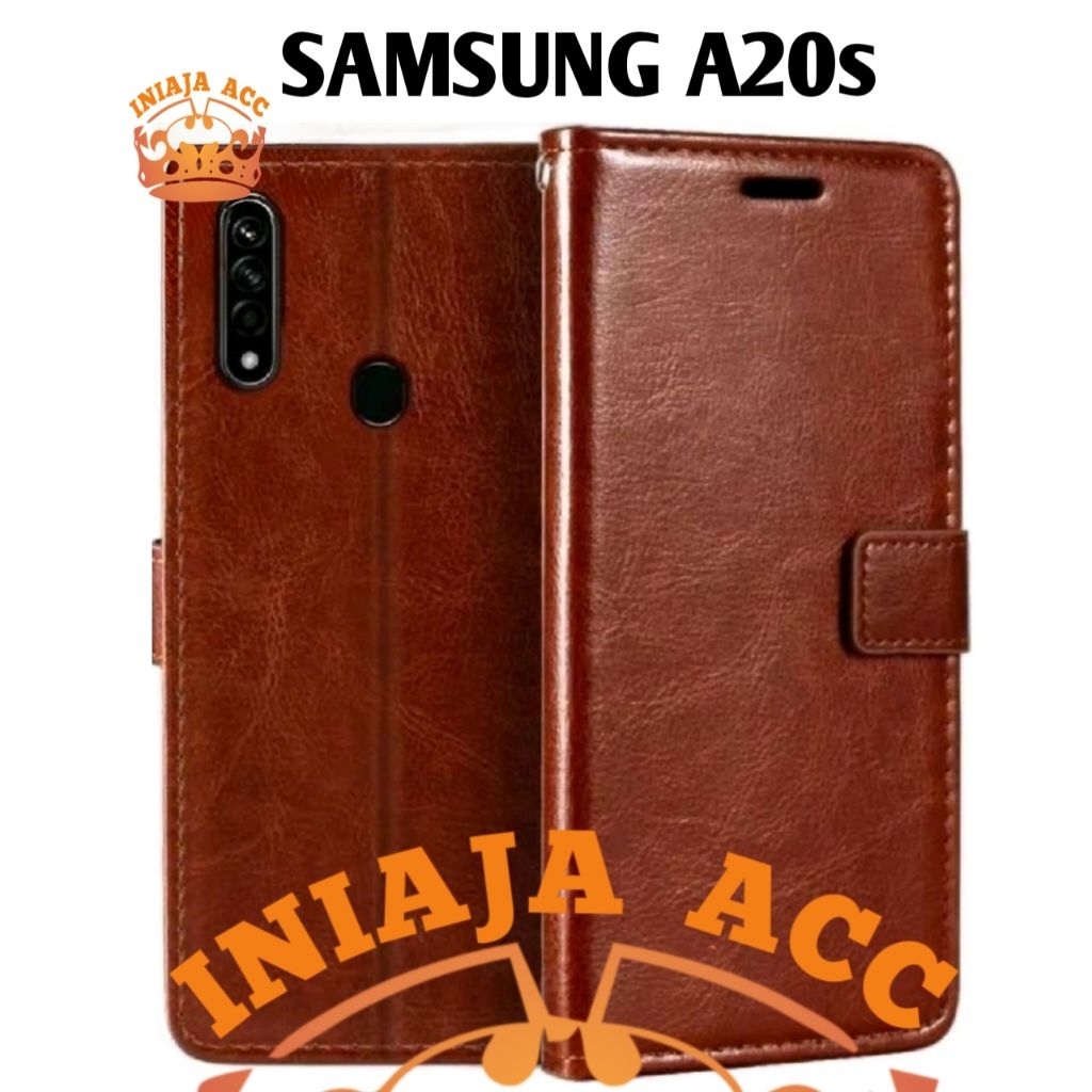 CASE SAMSUNG A20s LEATHER CASE SARUNG HP DOMPET KULIT FLIP COVER CASE BUKA TUTUP KESING DOMPET