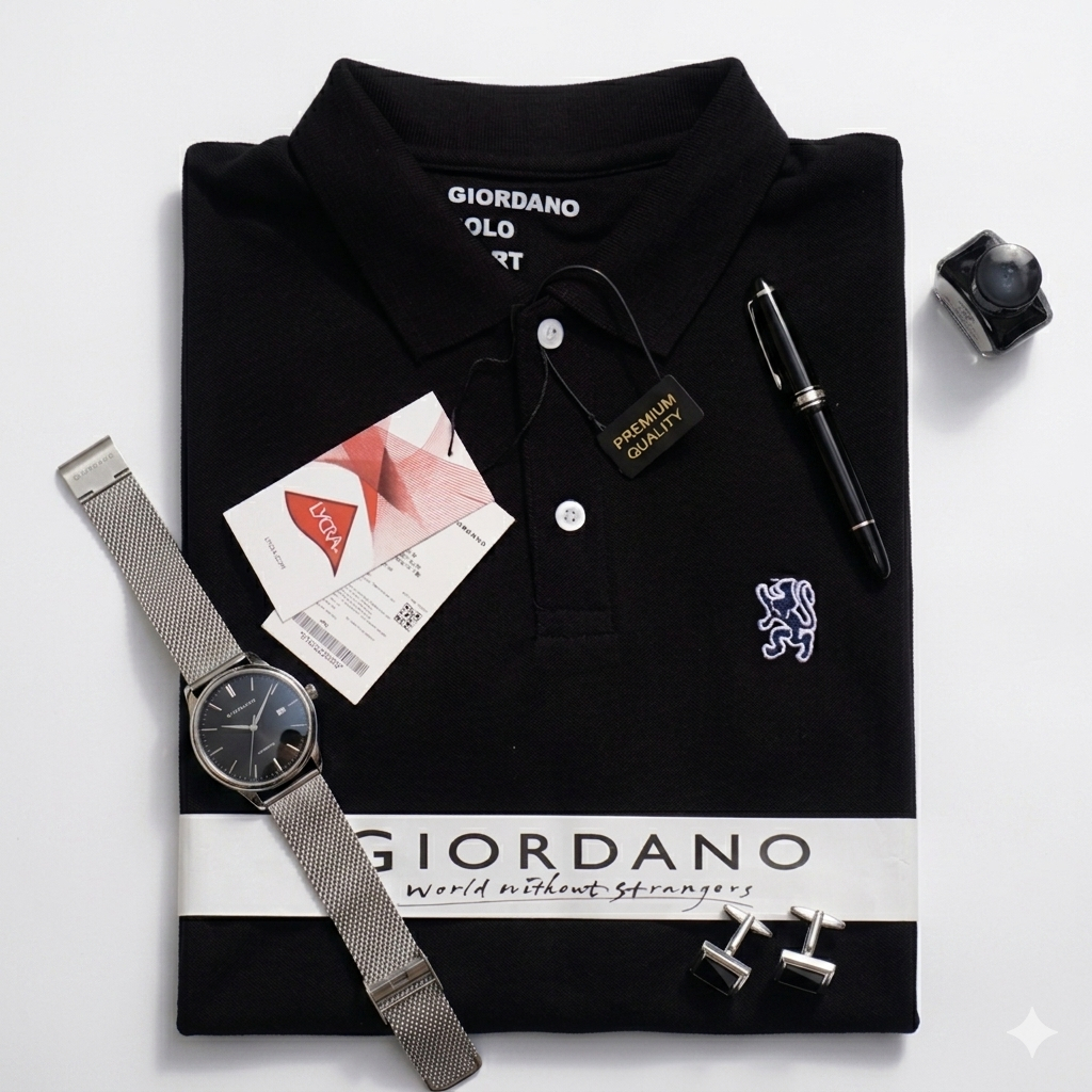 Polo Shirt Tshirt Kaos Kerah Giordano Lion 3D Mini Terlaris