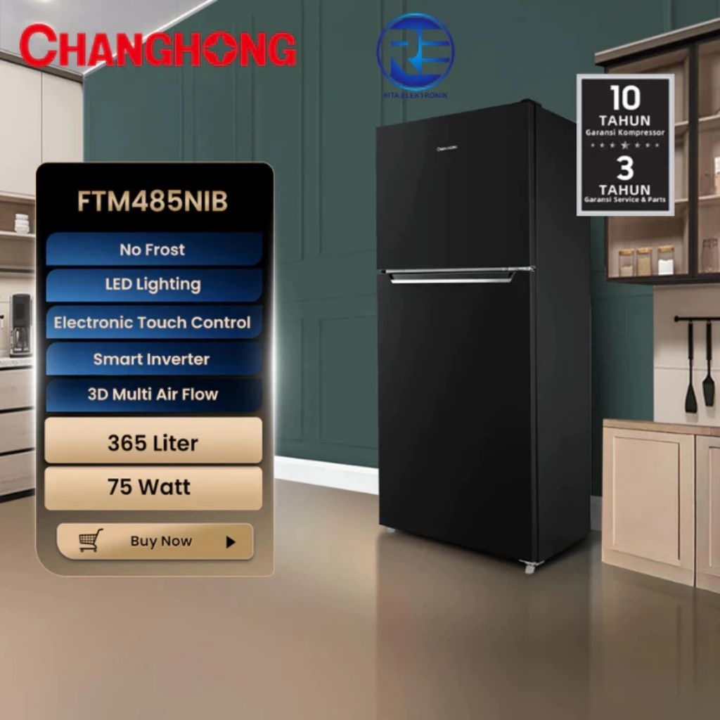 Kulkas CHANGHONG 2 Pintu 365 L / FTM- 485NIB (Inverter)
