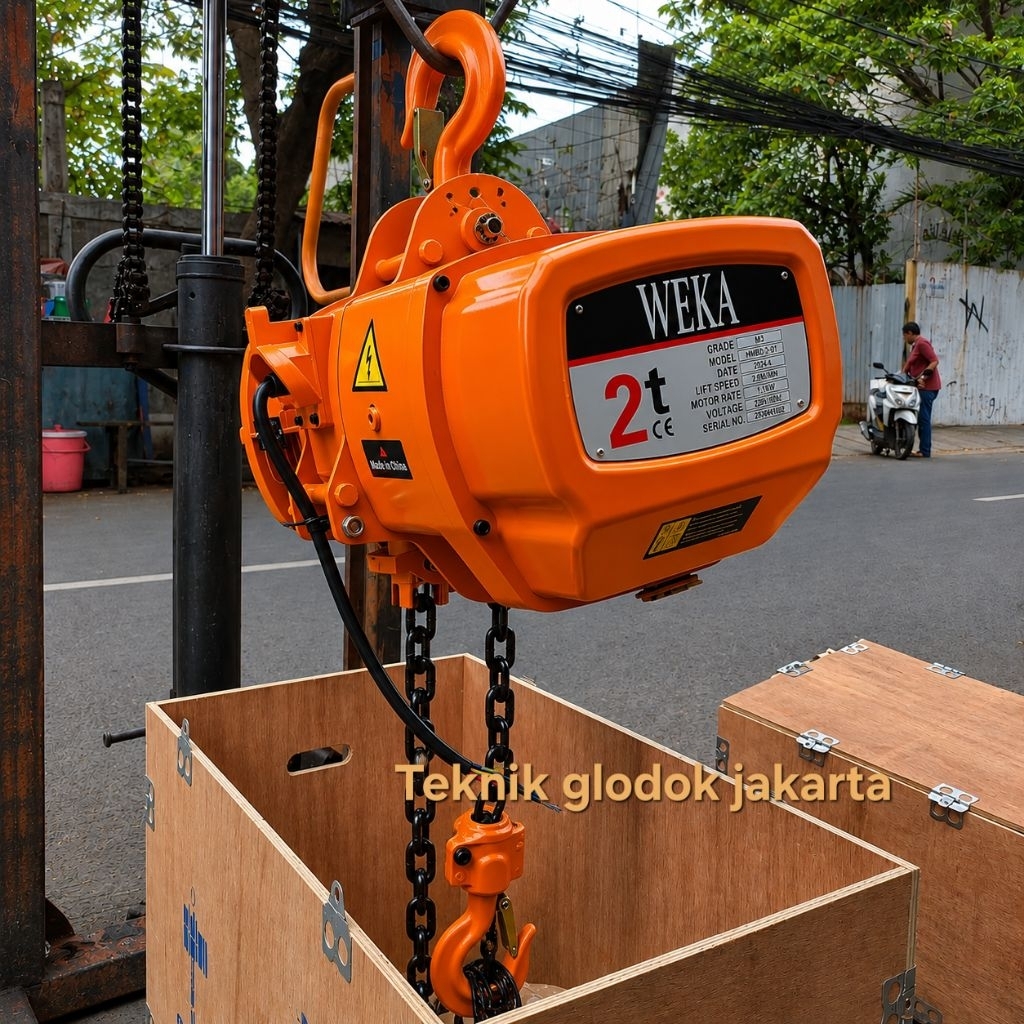Weka Electric Chain Hoist 2 Ton 6m 12m 15m 20meter Katrol Listrik 220v
