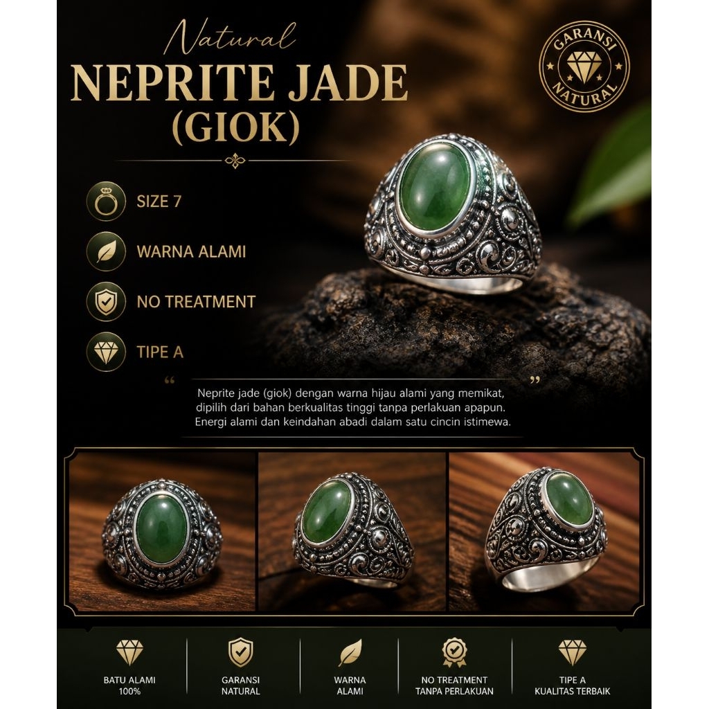 Cincin batu giok asli neprite jade aceh bkn kebumen jawa jadeite jade nabire papua