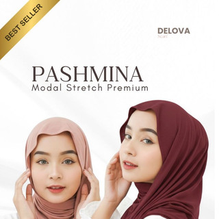 Delova Scarf - PASHMINA MODAL STRETCH  KAOS RAYON Tencel Premium Hijab Mleyot Style Malaysia
