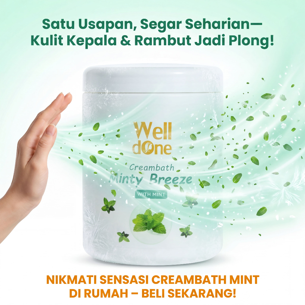 Creambath Salon Rambut Lembut - Welldone Creambath 1000ml - Relaksasi Kuatkan Akar Rambut