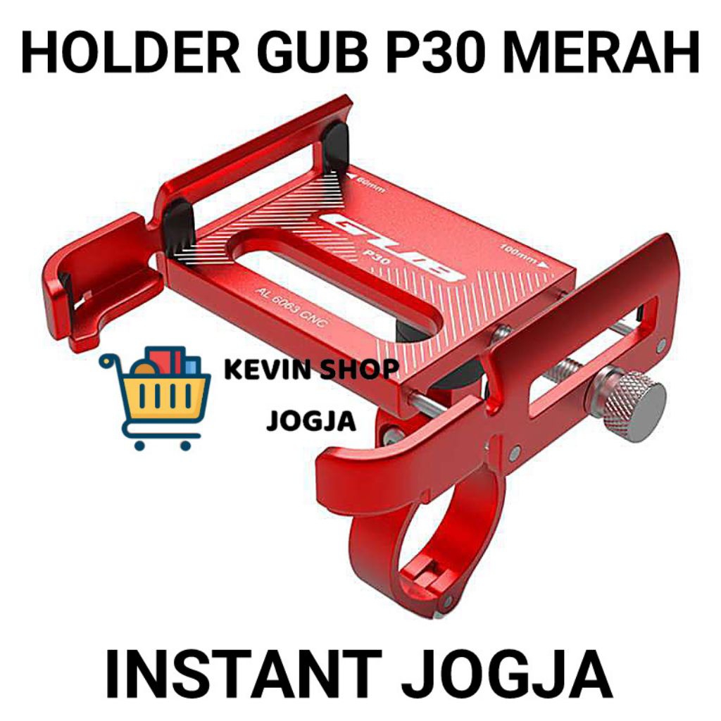 [MERAH] V1.0 - HOLDER HP MOTOR GUB P30 - INSTANT JOGJA