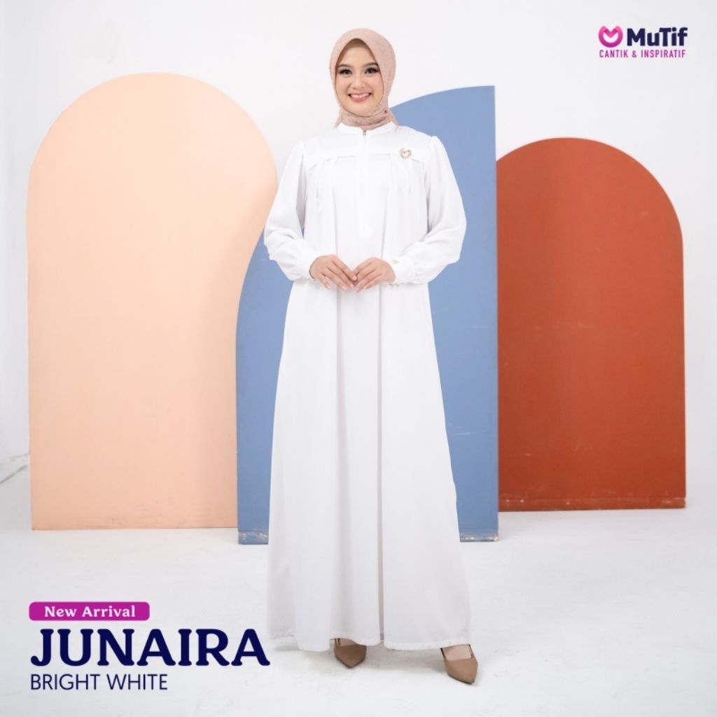 GAMIS MUTIF JUNAIRA GAMIS PUTIH TERBARU