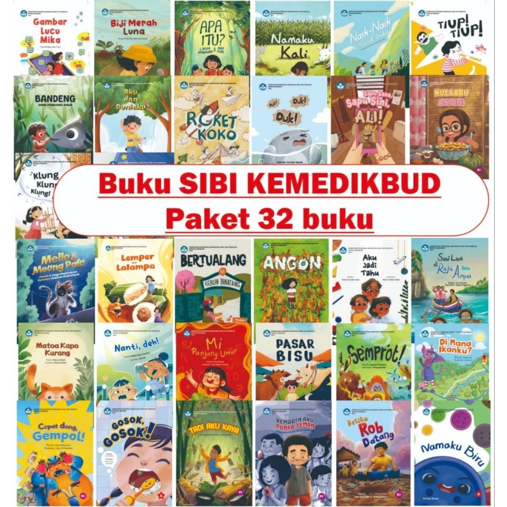PAKET SIBI ISI 32 JUDUL, Pojok Baca Literasi untuk anak paud TK SD kemendikbudristek original