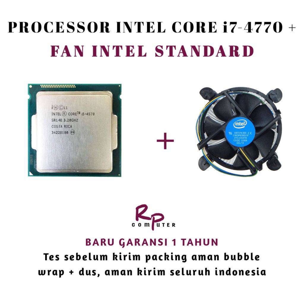 Processor intel core i7-4770 tray + fan intel baru
