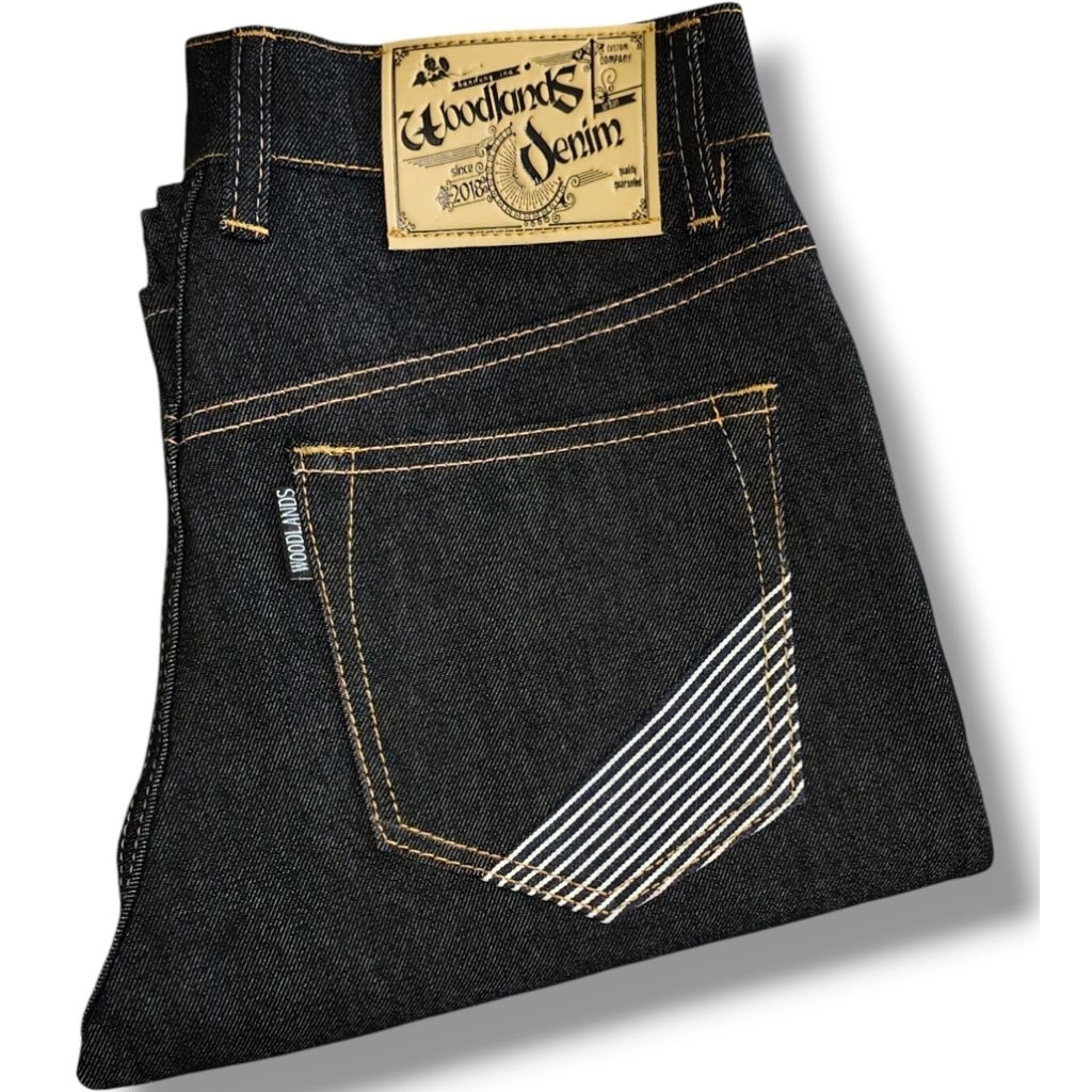 celana jeans accent selvedge 14 oz blue black superior raw denim