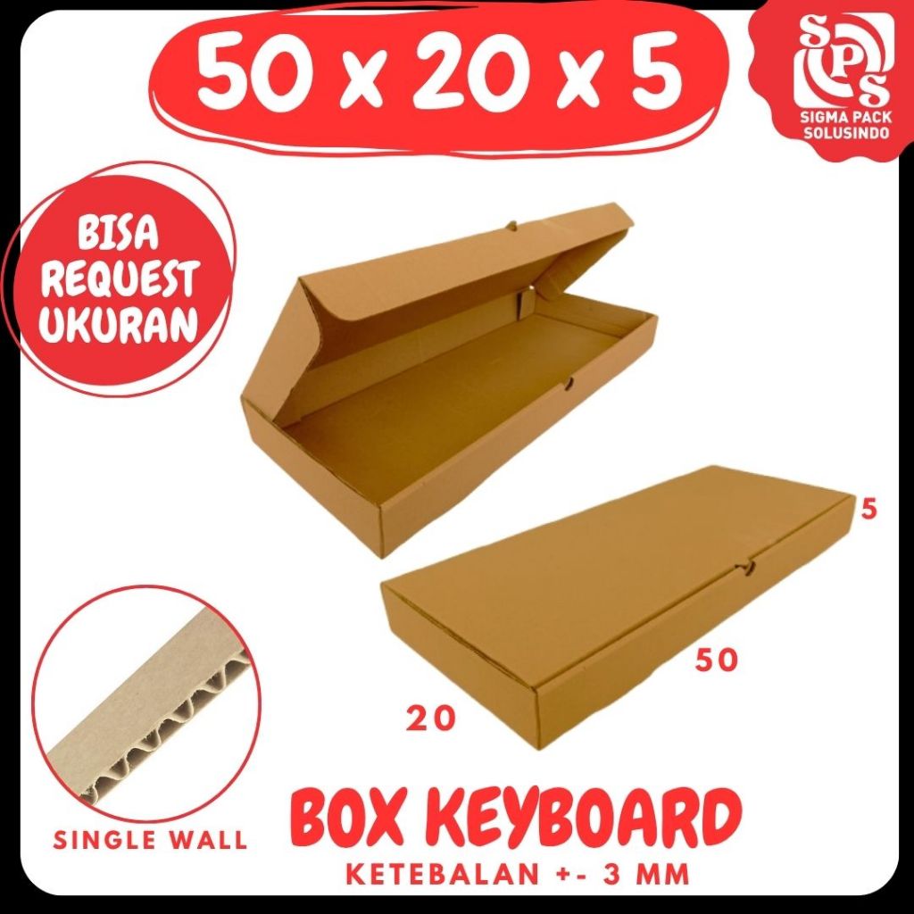 Box Keyboard 50x20x5 LD Kardus Packing Kemasan Karton Dus Kotak Zigma Pack