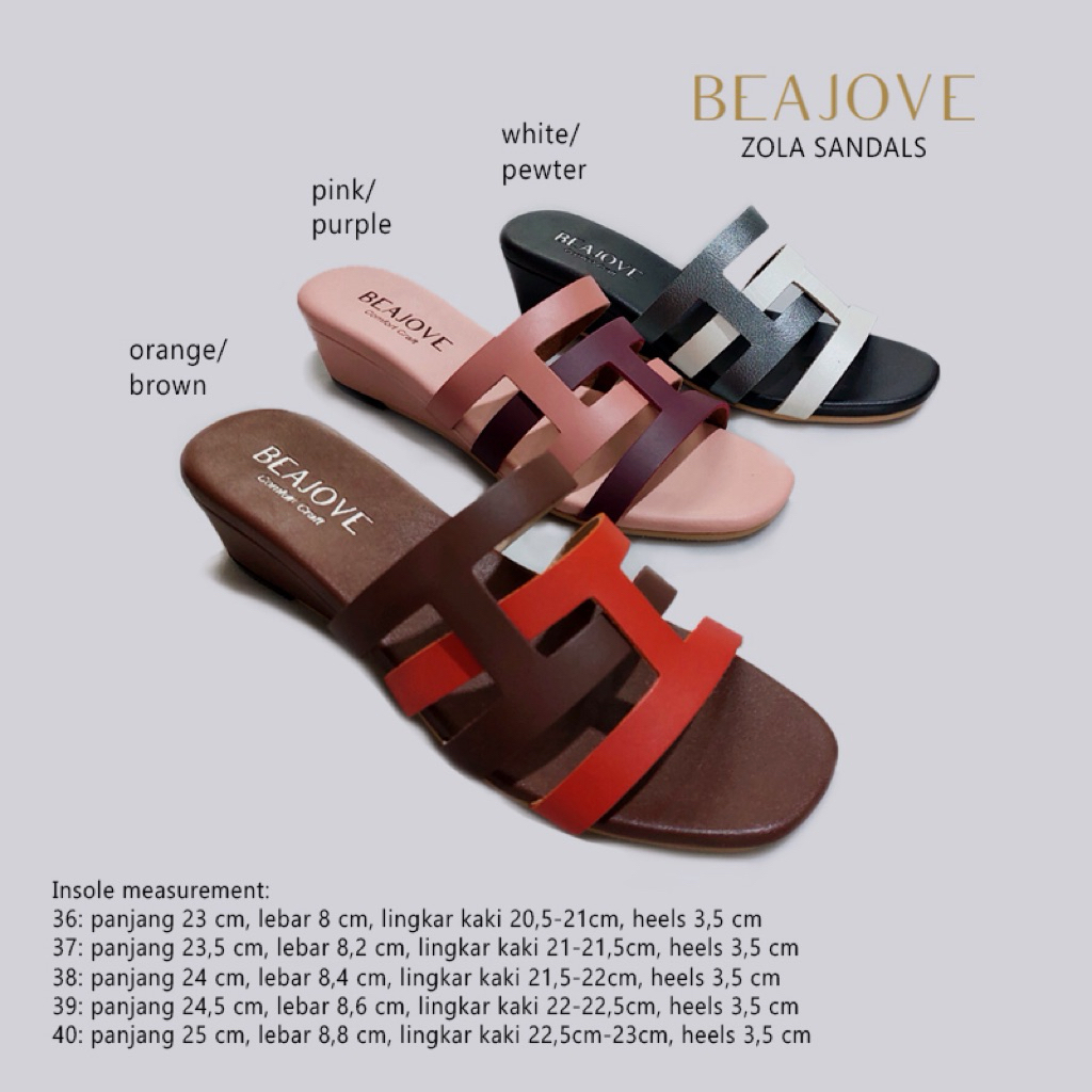 ready stock beajove sendal wedges heels