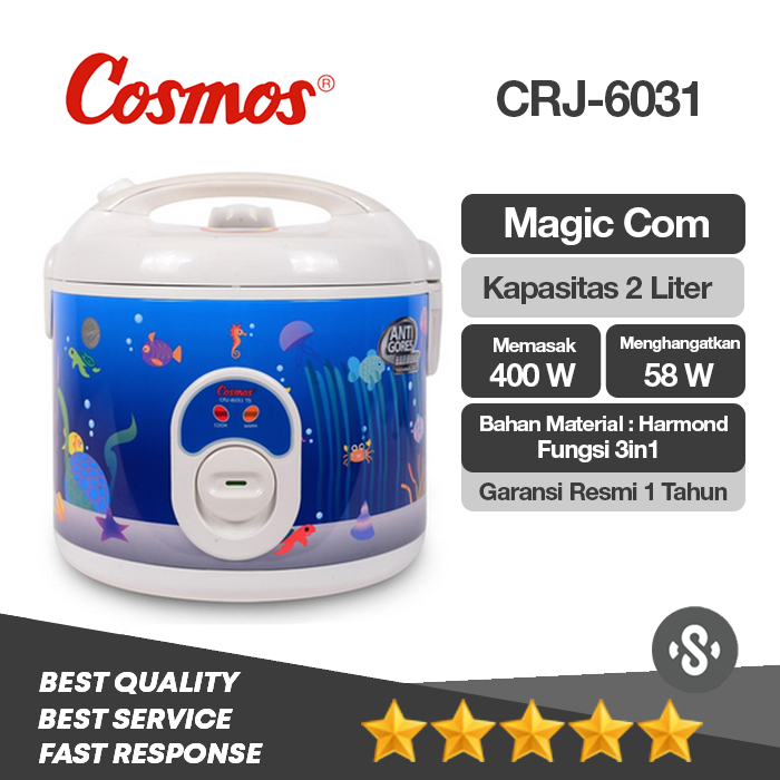 COSMOS CRJ-6031 N Magic Com / Rice Cooker Harmond 2 Lt (Anti Gores)