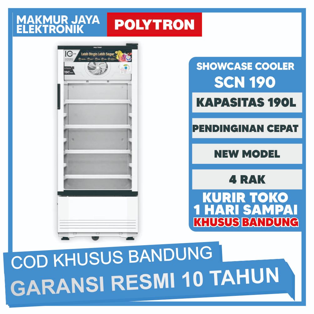 SHOWCASE POLYTRON SCN 190 4 RAK DISPLAY COOLER KULKAS LOW WATT