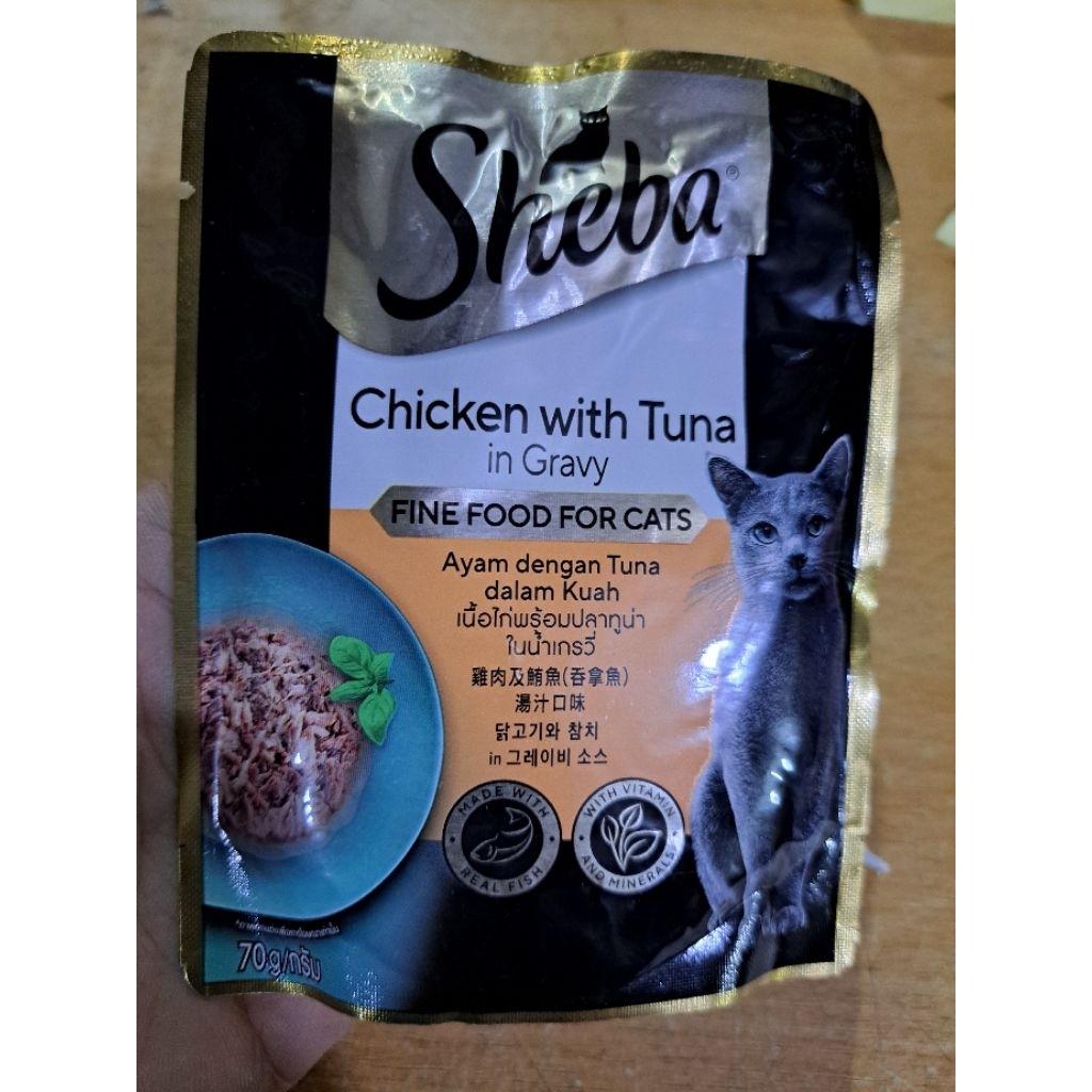 sheba pouch adult rasa tuna & chicken  tuna  chicken