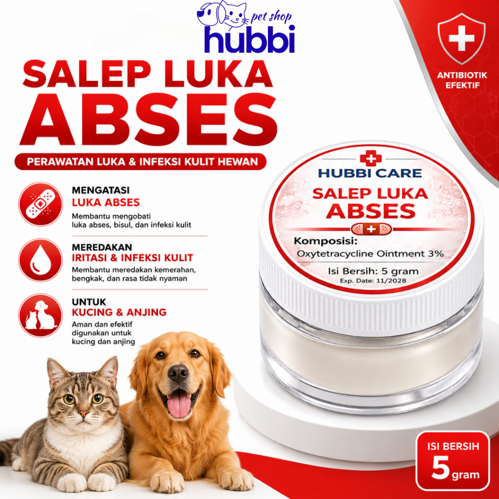 Salep Luka Abses Kucing Anjing | Obat Bengkak Bernanah – Oxytetra Antibiotik Kulit Hewan