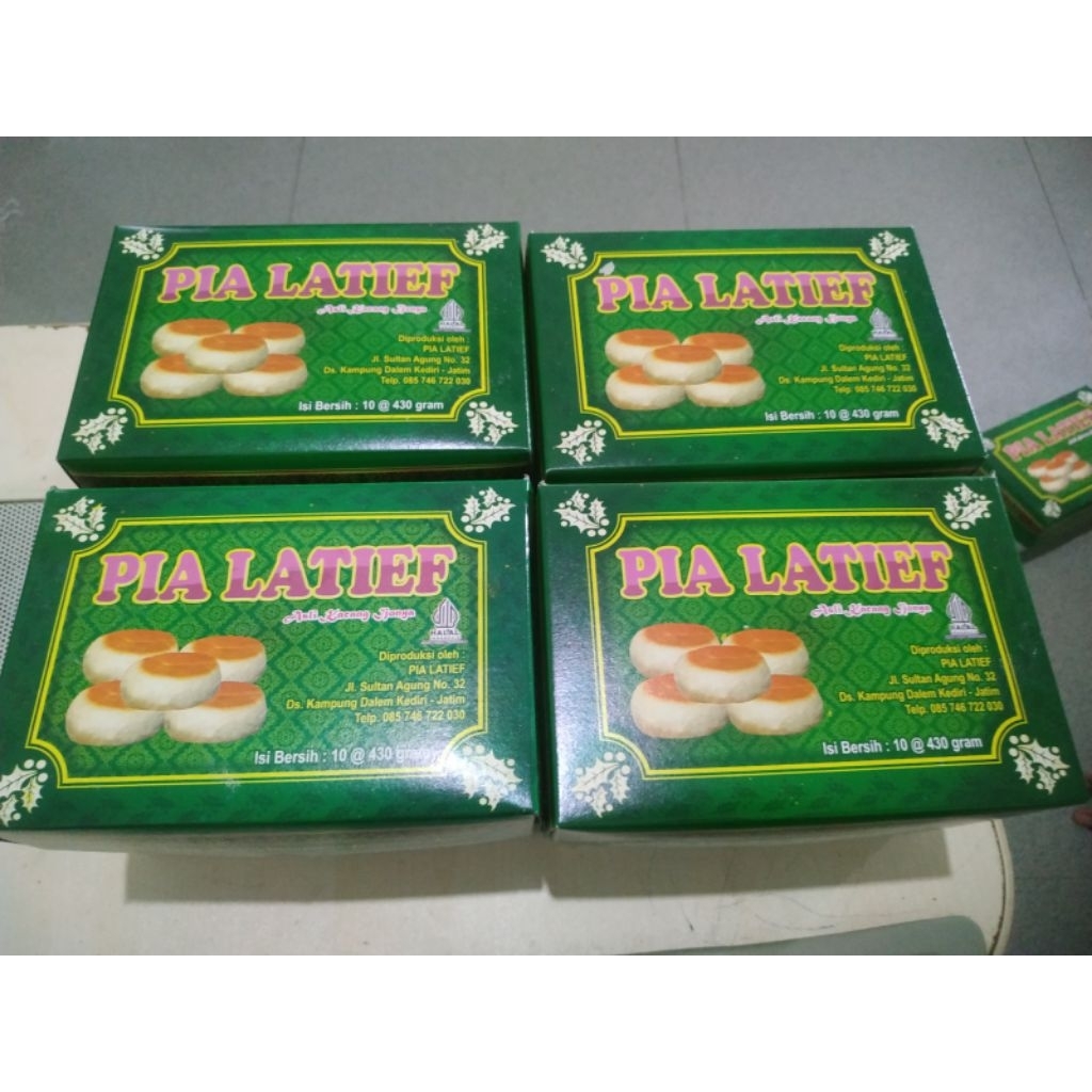 Pia Kacang ijo, Pia Latief,Bakpia Asli kediri satu kotak isi 10Biji