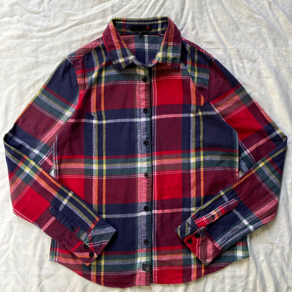 Guess Flannel Long Sleeve Shirt scnd prlvd original Kemeja Flanel Pria Wanita