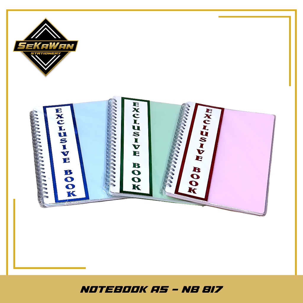 Notebook Sampul Exclusive A5 / B5 - Buku Tulis Agenda Mewah - Biru / Hijau / Pink Random